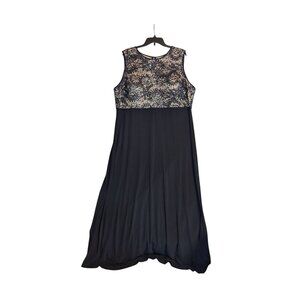 NW Woman Navy Sleeveless Lace & Sequin Maxi Dress Size 22W
